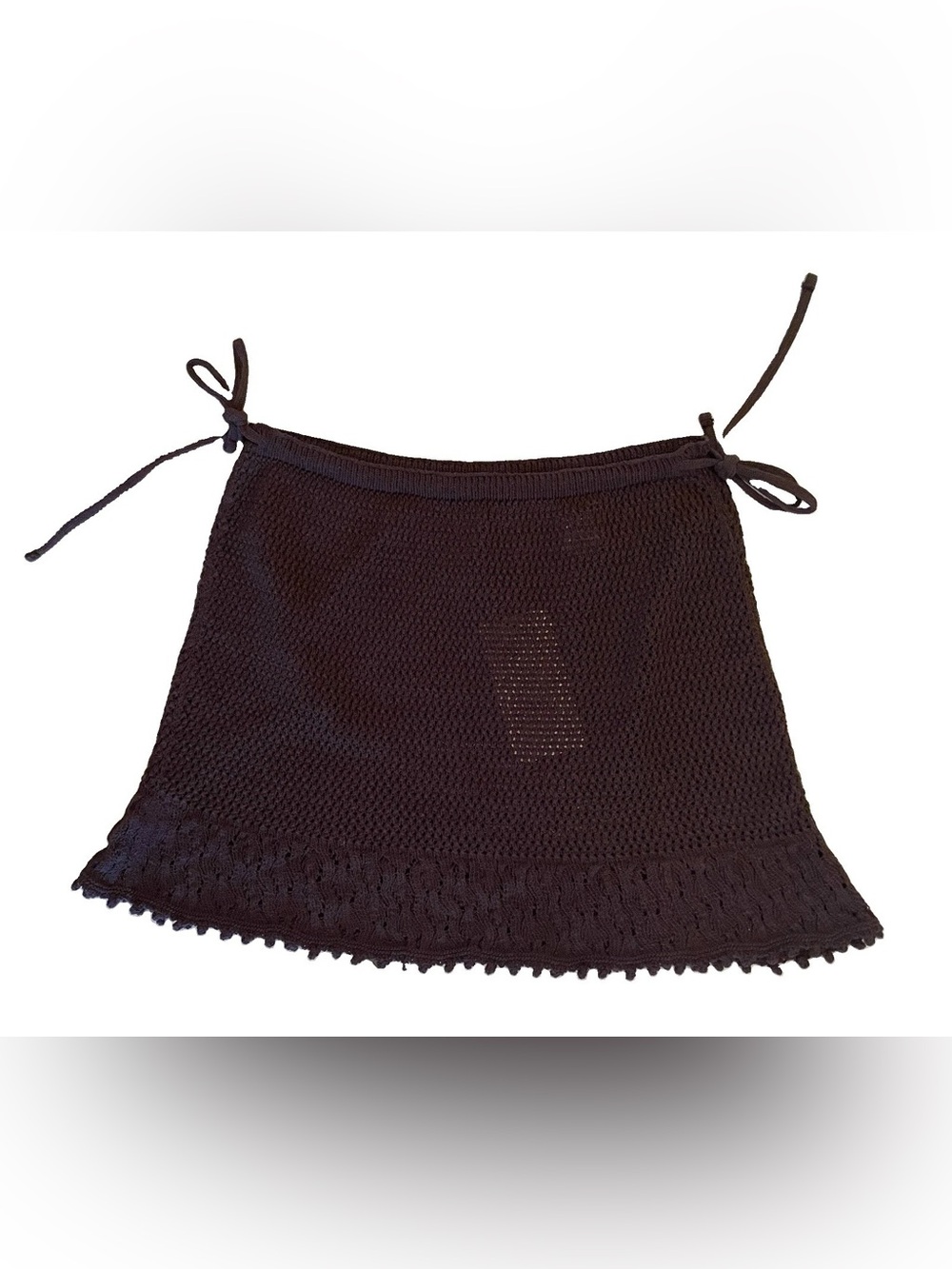 Zara Brown Crochet Swim Coverup Skirt